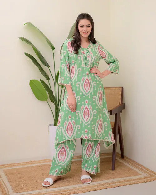 Ikat Motif Co-ord (Green)