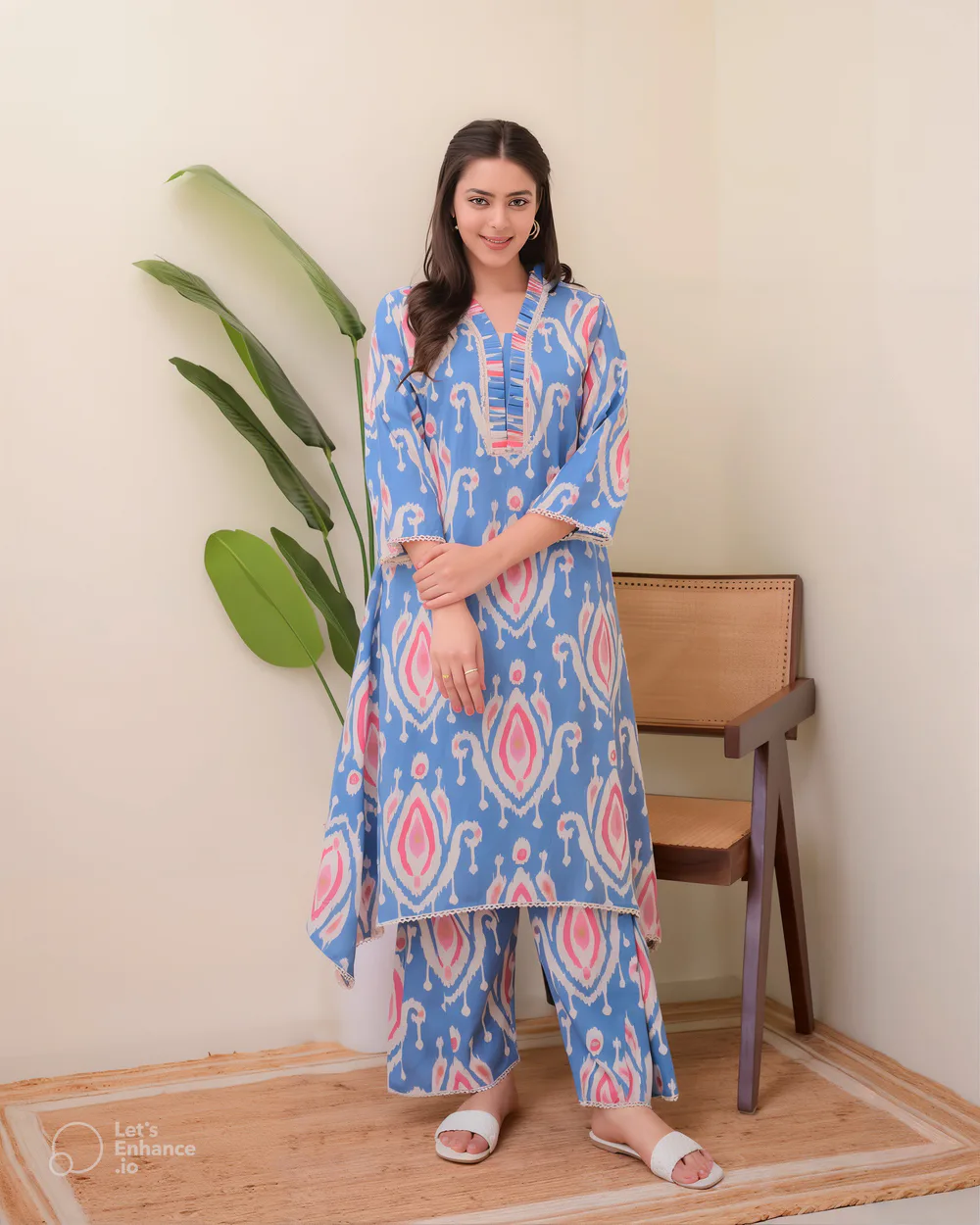 Ikat Motif Co-ord (Green)